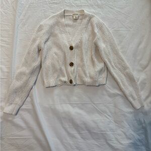 Crewcuts Cream Button-Up Cardigan